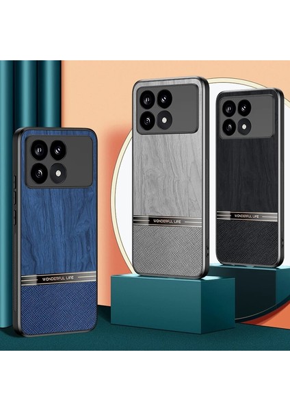 Poco X6 Pro Ahşap Tahıl Dikiş Pu Cep Telefonu Kılıfı (Yurt Dışından) indirimleri