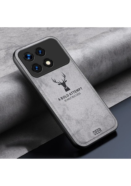 Poco X6 Pro Kumaş Geyik Kafası Deseni Cep Telefonu Kılıfı (Yurt Dışından)