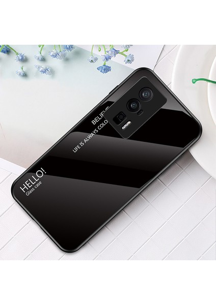 For Xiaomi Redmi K60 Degrade Renk Havalı Cam Cep Telefonu Kılıfları (Yurt Dışından)