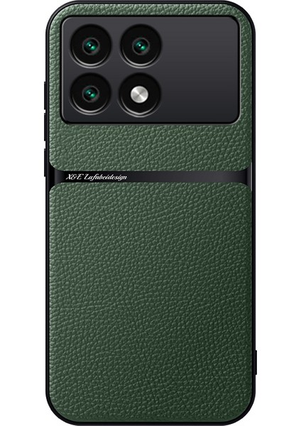 Poco F6 Pro Araba Manyetik Emme Litchi Desenli Pu Cep Telefonu Kılıfı (Yurt Dışından)