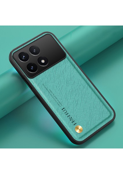 Poco F6 Pro Araba Manyetik Emme Çapraz Desen Pu Cep Telefonu Kılıfı (Yurt Dışından)