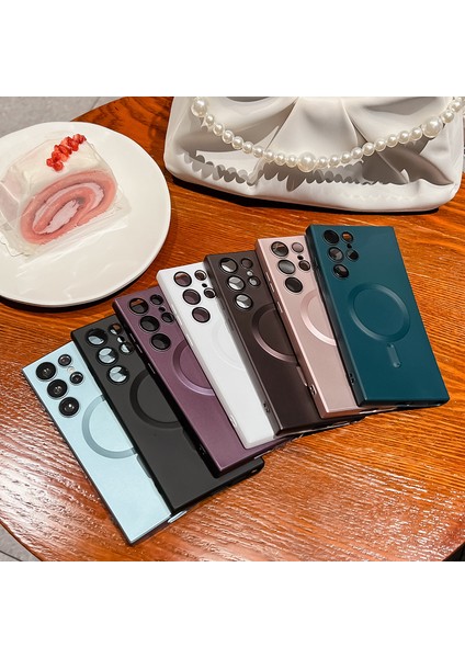 For Samsung Galaxy S23 Manyetik Emiş Metalik Boya Cep Telefonu Kılıfları (Yurt Dışından) indirimleri