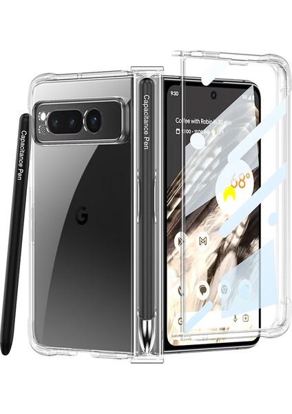 For Google Pixel Fold Hava Kesesi Menteşe Kalem Yuvası Saydam Cep Telefonu Kılıfları (Yurt Dışından)