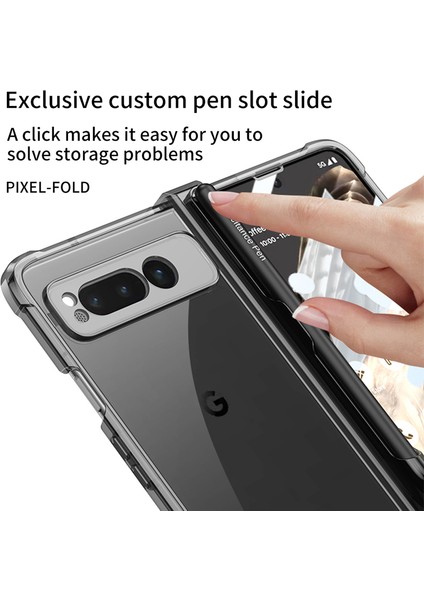 For Google Pixel Fold Hava Kesesi Menteşe Kalem Yuvası Saydam Cep Telefonu Kılıfları (Yurt Dışından) modelleri