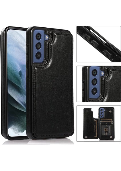 For Samsung Galaxy S21 Ultra Kartı Takın Çift Toka Cep Telefonu Kılıfları (Yurt Dışından)