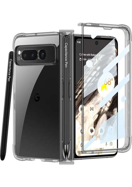 For Google Pixel Fold Hava Kesesi Menteşe Kalem Yuvası Saydam Cep Telefonu Kılıfları (Yurt Dışından)