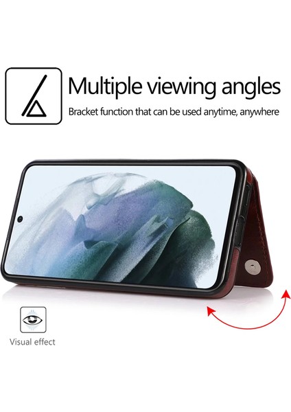 For Samsung Galaxy S21 Ultra Kartı Takın Çift Toka Cep Telefonu Kılıfları (Yurt Dışından)