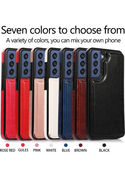For Samsung Galaxy S21 Ultra Kartı Takın Çift Toka Cep Telefonu Kılıfları (Yurt Dışından)