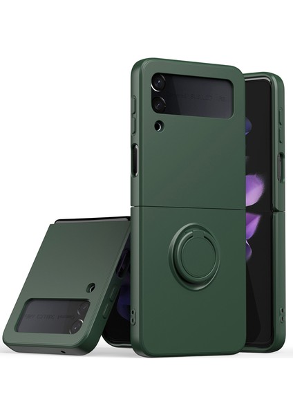 For Samsung Galaxy Z Flip 4 Cilt Hissi Yüzük Cep Telefonu Kılıfları (Yurt Dışından)