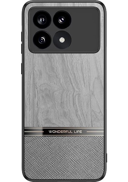 Xiaomi 13T Ahşap Tahıl Dikiş Pu Cep Telefonu Kılıfı (Yurt Dışından)