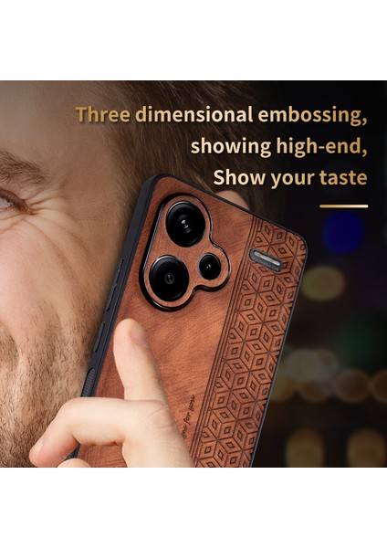 Xiaomi Redmi Note 13 Pro Plus Retro Kabartmalı Desen Pu Cep Telefonu Kılıfı (Yurt Dışından) modelleri