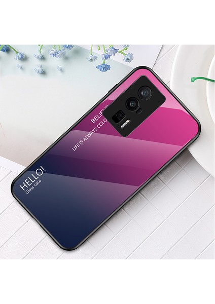 For Poco F5 Degrade Renk Havalı Cam Cep Telefonu Kılıfları (Yurt Dışından)