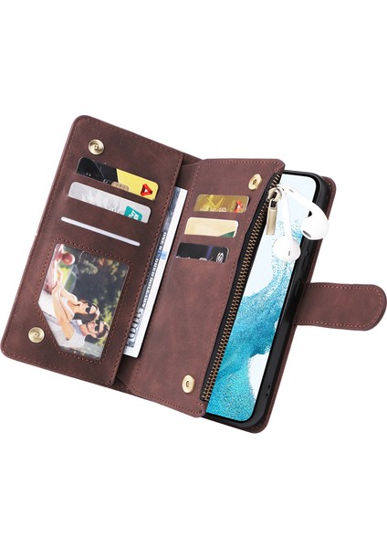 For Samsung Galaxy S21 Plus Kartı Ekle Fermuarlı Cüzdan Cep Telefonu Kılıfları (Yurt Dışından) modelleri