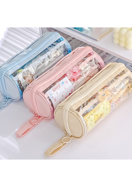 Şeffaf Öğrenci Kalem Kutusu Kalem Çantası Okula Dönüş Hediyesi (Yurt Dışından) fiyatları