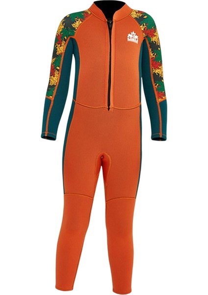 2.5mm Neopren Tam Takım Dalış Mayoları Dayanıklı Çocuk Yüzmek Wetsuit Turuncu L (Yurt Dışından)