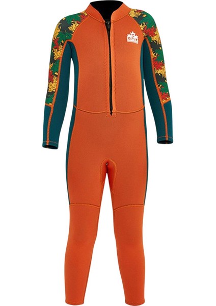 2.5mm Neopren Tam Takım Dalış Mayoları Dayanıklı Çocuk Yüzmek Wetsuit Turuncu L (Yurt Dışından) modelleri