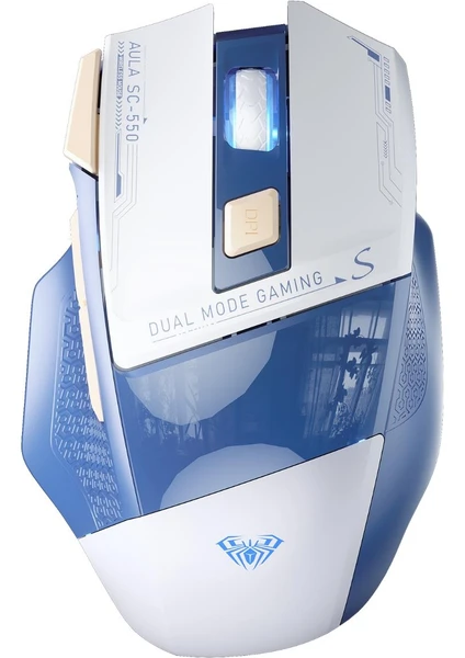 SC550 4800DPI 7 Tuşlu Makrolu 2.4ghz Kablosuz Optik Rgb Oyuncu Mouse Mavi