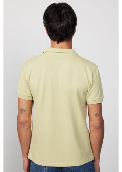 Erkek Slim Fit Dar Kesim %100 Pamuk Düz Pike Yeşil Polo Yaka T-Shirt indirimleri