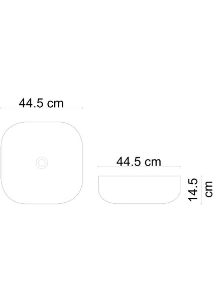E-W1203MS Tezgah Üstü Lavabo Mat Siyah