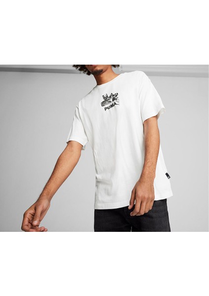 Graphics Bicycle Kick Tee Erkek Günlük Tişört 62800502 Beyaz