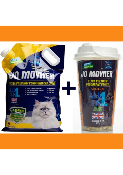 Vanilla Kokulu Koku Giderici + Kedi Kumu Set Premium Aktif Karbonlu Güçlü Topaklanan Tozsuz Doğal Kokusuz Kedi Kumu