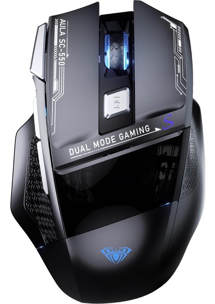 SC550 4800DPI 7 Tuşlu Makrolu 2.4ghz Kablosuz Optik Rgb Oyuncu Mouse Siyah