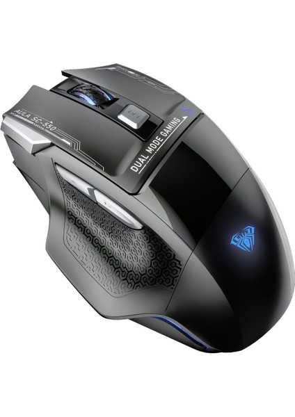SC550 4800DPI 7 Tuşlu Makrolu 2.4ghz Kablosuz Optik Rgb Oyuncu Mouse Siyah
