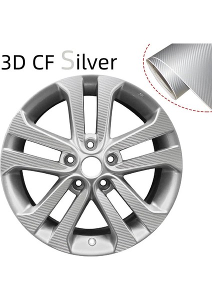 3D Gri Tırtıklı Desen Hava Kanallı Karbon Folyo 152CMX30CM