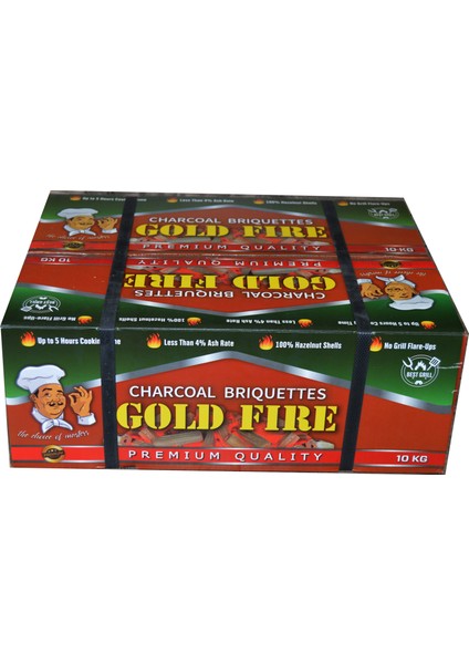 Gold Fire Pres Mangal Kömürü 10 kg A+