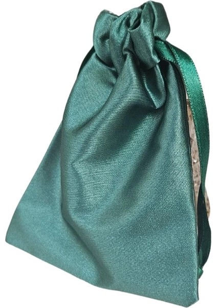 Saten & Parlak Kese Yeşil 10 Adet 9X12 cm Takı, Altın Kesesi (Ipli & Büzgülü) modelleri