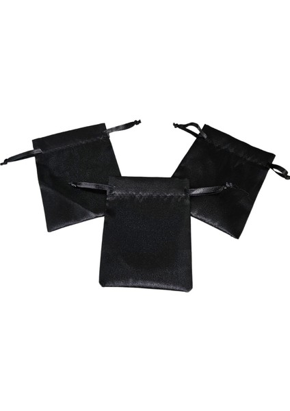 Saten & Parlak Kese Siyah 10 Adet 9X12 cm Takı, Altın Kesesi (Ipli & Büzgülü) modelleri