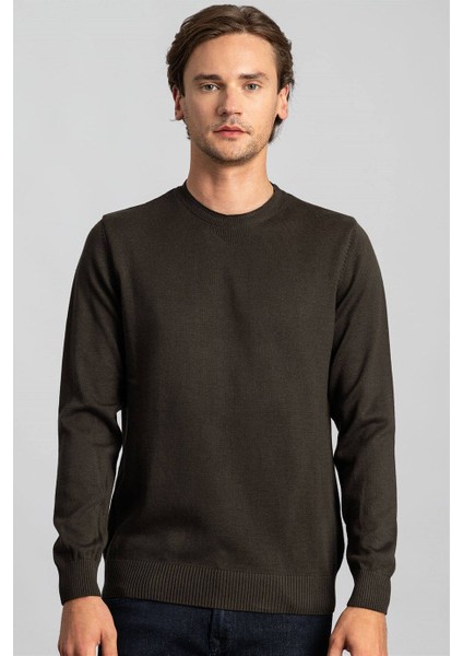 Erkek Slim Fit Bisiklet Yaka Antrasit Triko Kazak fiyatları