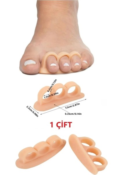 Bej Ayak Parmak Düzeltici 3 Parmağa Geçen Çekiç Parmak Koruyucu Makaralı Silikon Parmak Koruyucu modelleri