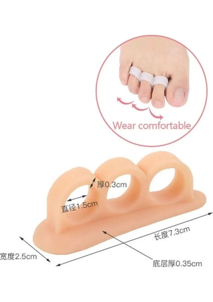 Bej Ayak Parmak Düzeltici 3 Parmağa Geçen Çekiç Parmak Koruyucu Makaralı Silikon Parmak Koruyucu fırsatları