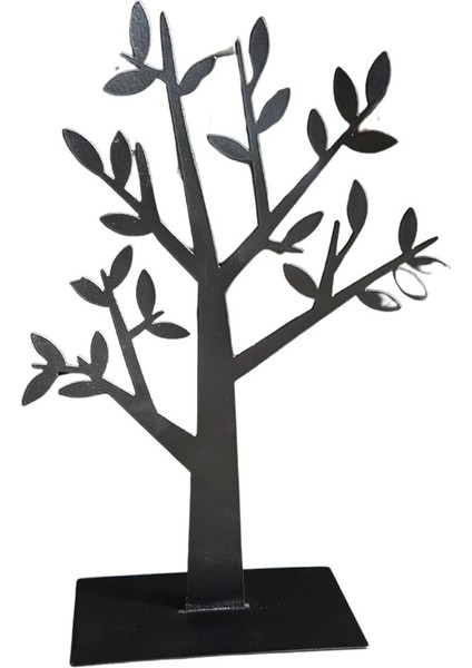 Metal Ağaç Kolye ve Zincir Standı (Siyah) Takı Düzenleme Organizatör (20 cm )