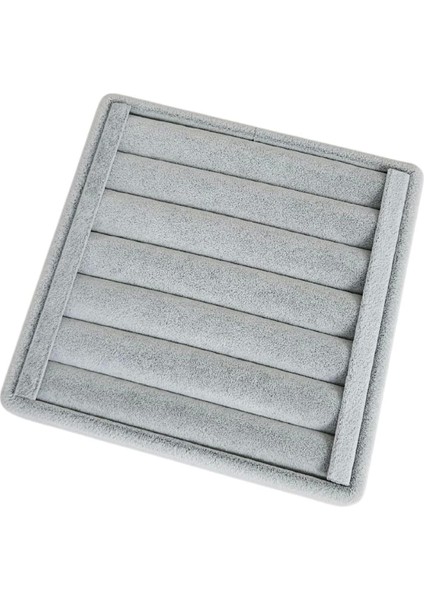 Bilezik & Bileklik & Kelepçe Gri Süet Standı-Tablası ve Düzenleyici Orta 15X15 cm