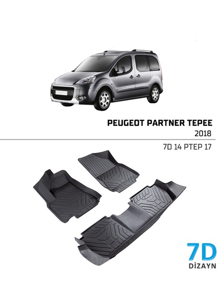 Peugeot Partner Tepee 2018 ve Sonrası 7D Havuzlu Paspas