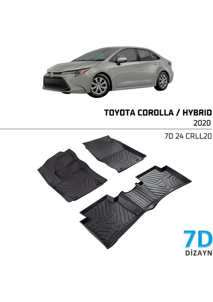 Toyota Corolla Hybrid 2020 ve Sonrası 7D Havuzlu Paspas