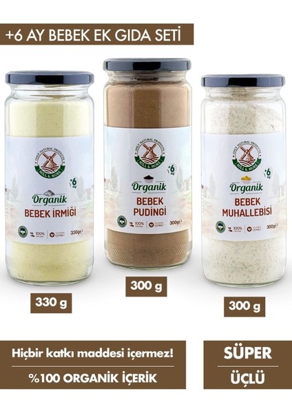 Süper Set - Bebek Irmiği 330G Bebek Pudingi 300G Bebek Muhallebisi 300G