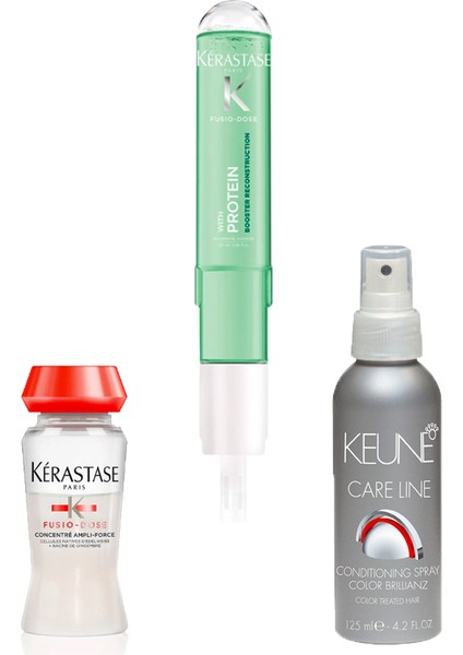 Işlem Görmüş ve Yıpranmış Saç Bakım Kürü / Booster 120 ml & Cocentre Fusıo Dose 12 ml + Keune Saç Bakım Sprey 125 ml