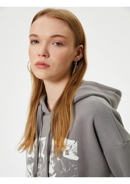5WAL10026IK 931 Antrasit Genc Kız Pamuk Jersey Sweatshirt