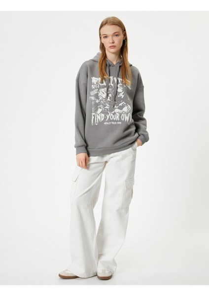 5WAL10026IK 931 Antrasit Genc Kız Pamuk Jersey Sweatshirt