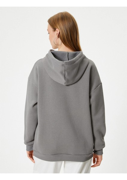 5WAL10026IK 931 Antrasit Genc Kız Pamuk Jersey Sweatshirt