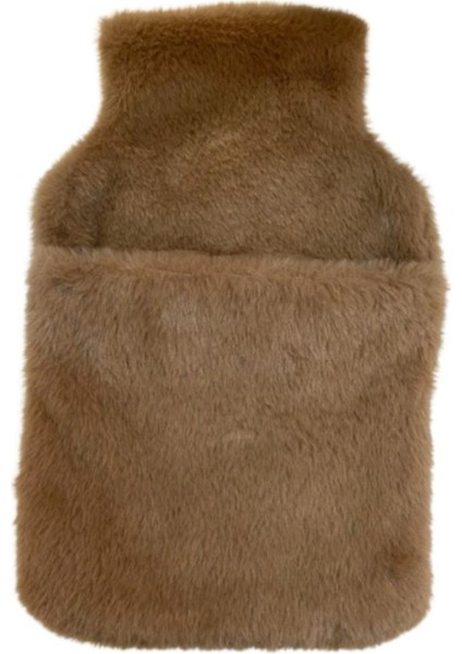 Sıcak Su Torbası Cepli Kahverengi Peluş Termofor 32,5X17,5CM 1500 ml