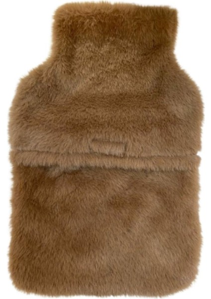 Sıcak Su Torbası Cepli Kahverengi Peluş Termofor 32,5X17,5CM 1500 ml