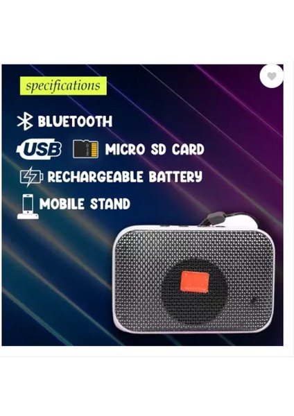 Yeni Nesil Rgb Aydınlatmalı Bluetooth Hoparlör ve Telefon Tutacağı Sd Kart, USB Aux Girişli
