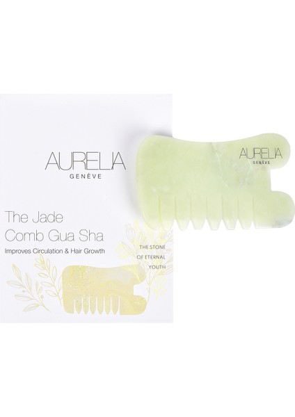 Aurelia Jade Comb gua sha - Tarak Şekilli gua sha Masaj Taşı – Yeşim