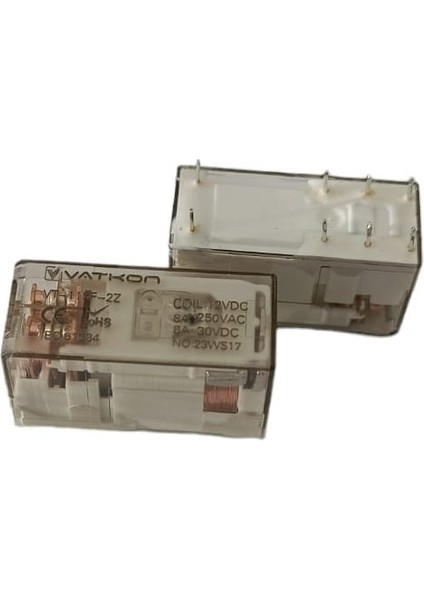 VT-115F-2Z-12VDC / Vatkon 12V, 8A Çift Kontak (8 Pinli) Röle