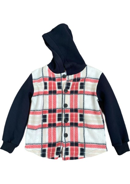 Desenli Düğmeli Yumuşacık Şardonlu Unisex Kolej Çocuk Ceket Hırka