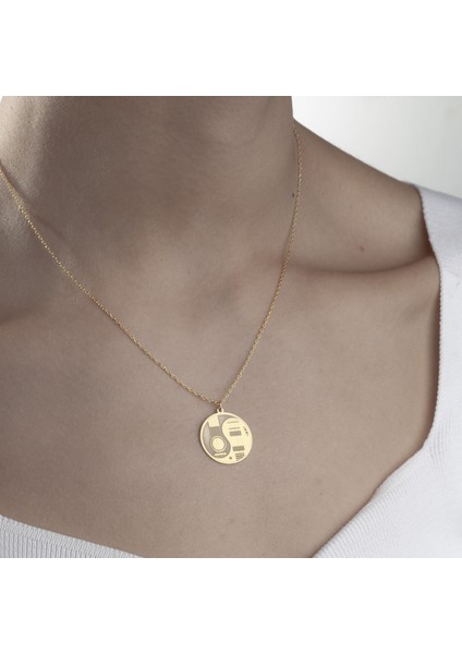 925 Ayar Gümüş Gitar Temalı Ying Yang Kolye